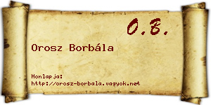 Orosz Borbála névjegykártya